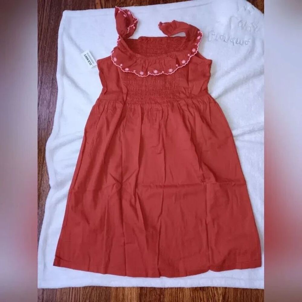 Old Navy Bronzed Amber Mini Sundress | Ruffled Square Neck Sleeveless Dress